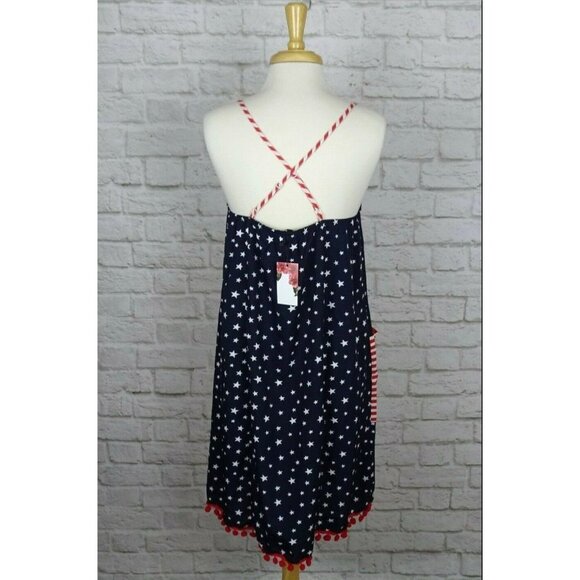 America & Beyond Americana Cover-up Dress Swimwear Beach Stars Size M - Picture 6 of 11